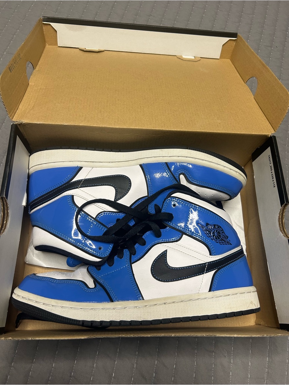 Jordan Men’s High-Top Basketball Sneakers in Blue, White & Black